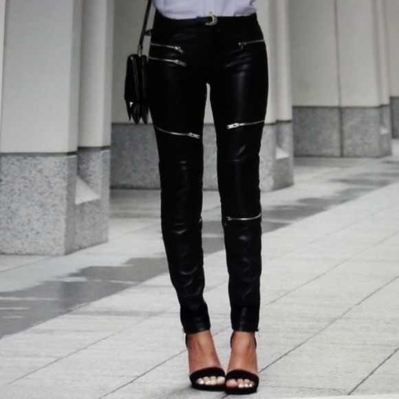 zara leather biker pants